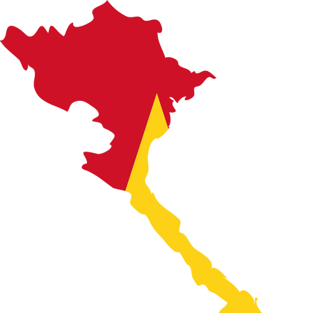 Countries that Border Vietnam by Flag-Shape