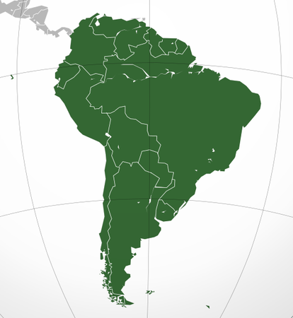 Random Cities on South America Map